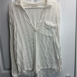 We The Free Cream Textured Blouse